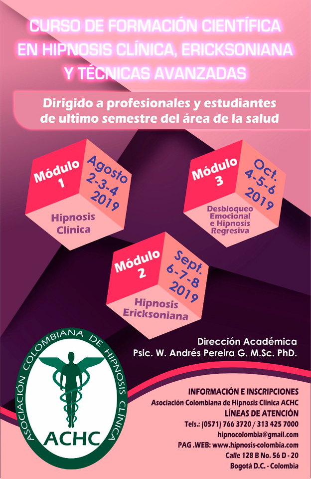 Tabloide Curso taller Formacion cientifica en Hipnosis Agosto 19